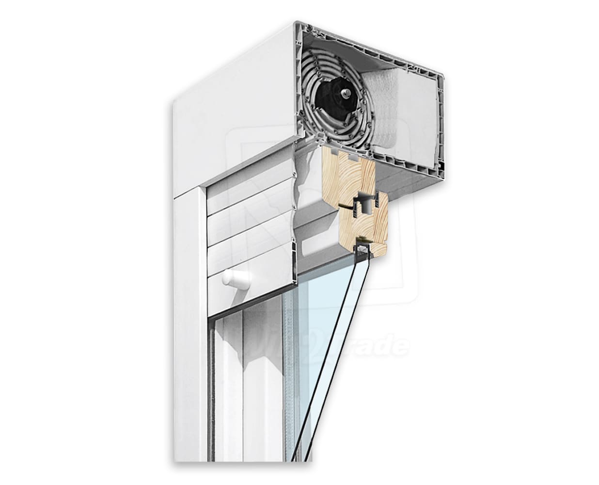 Top-mounted roller shutters
